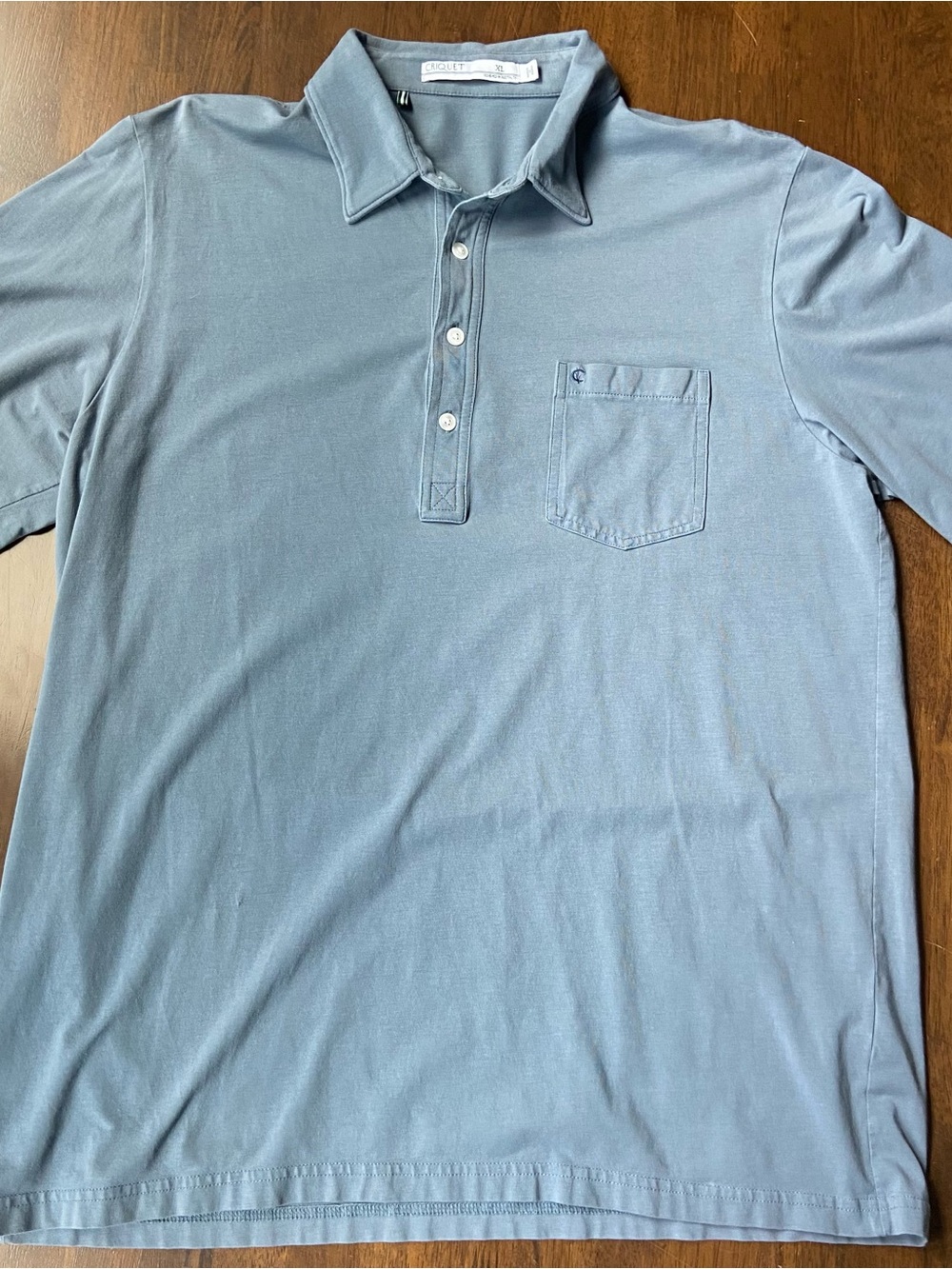 Criquet Players Polo Shirt Mens XL Light Blue Pima Cotton Stretch Short Sleeve